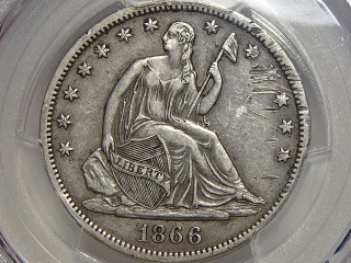 1866-S Seated Half Dollar XF Details PCGS No Motto