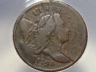 1794 Half Cent F12 Details ANACS