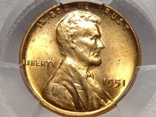 1951 Lincoln Cent MS65 PCGS Red