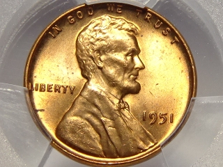 1951 Lincoln Cent MS65 PCGS Red
