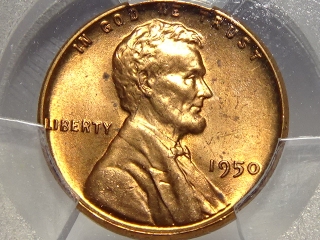 1950 Lincoln Cent MS65 Red PCGS