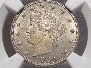 1886 Liberty Nickel MS62 NGC